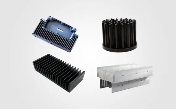 Custom CNC machined aluminum heatsink for aerospace electronics