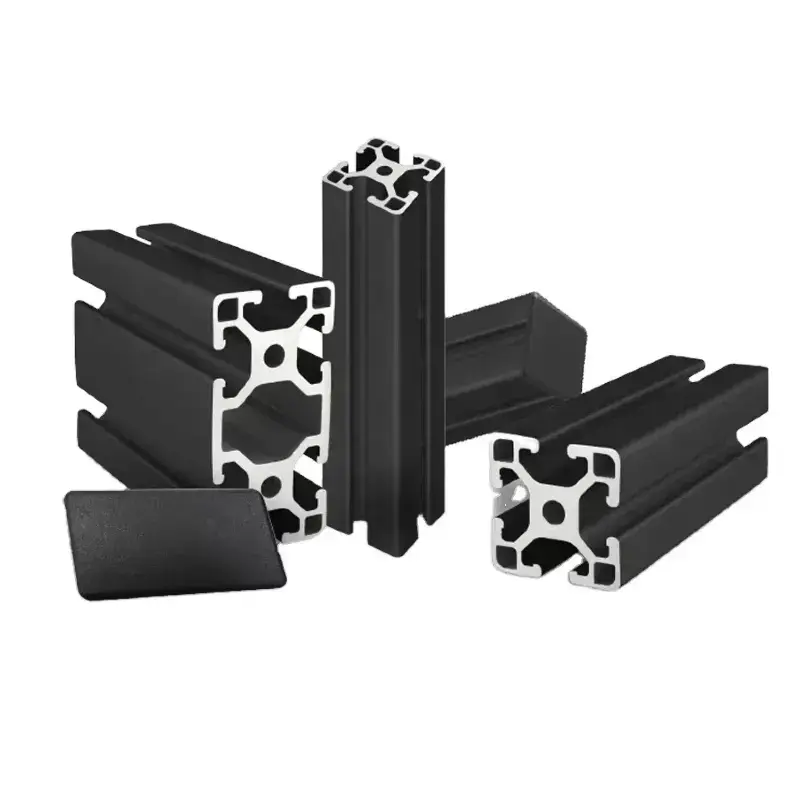 Custom 4040 4080 Black Anodized Aluminum Extrusion Cutting & Machining Services, Precision Industrial Aluminum Solutions.webp
