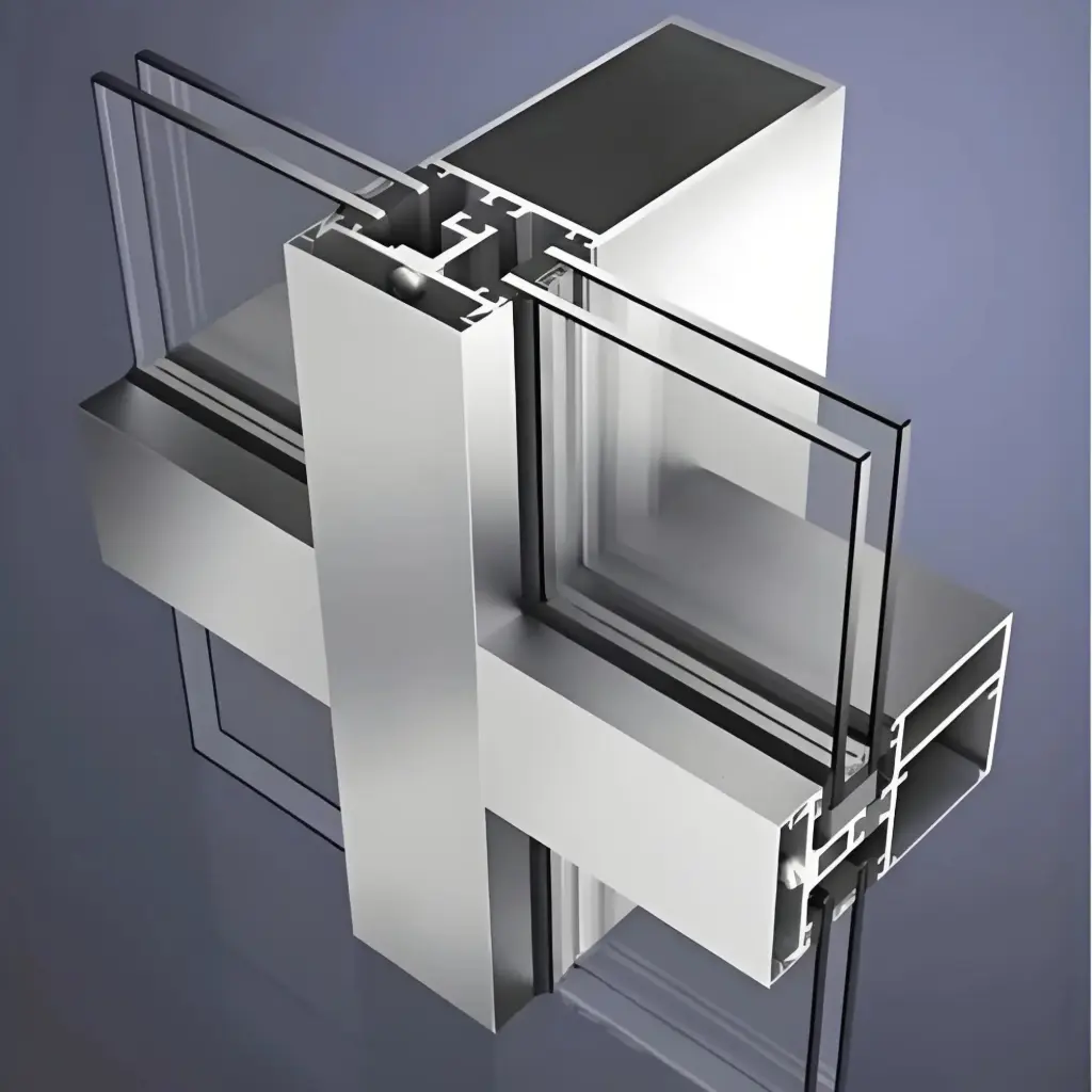 Thermisch getrennte Aluminium-Vorhangfassadenprofile | 6063-T5 Glasfassadensystem | Architektonische Aluminiumrahmen