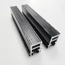 Custom 6063/6061 Black Powder-Coated Aluminum Extrusions for Windows and Doors
